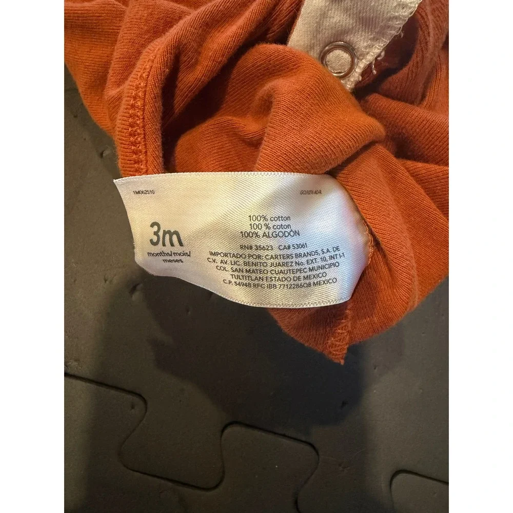 Carters Baby 4 Pack Short Sleeve Bodysuits Rust Orange White 3 Months 1M062510